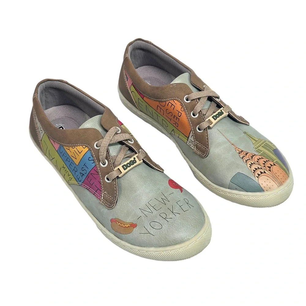 DOGO New York Graphic Sneakers US 8.5 EU 39 Travel Aesthetic Casual Shoes